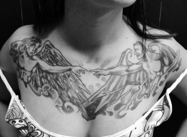 Half Angel Half Devil Tattoo Designs (82)