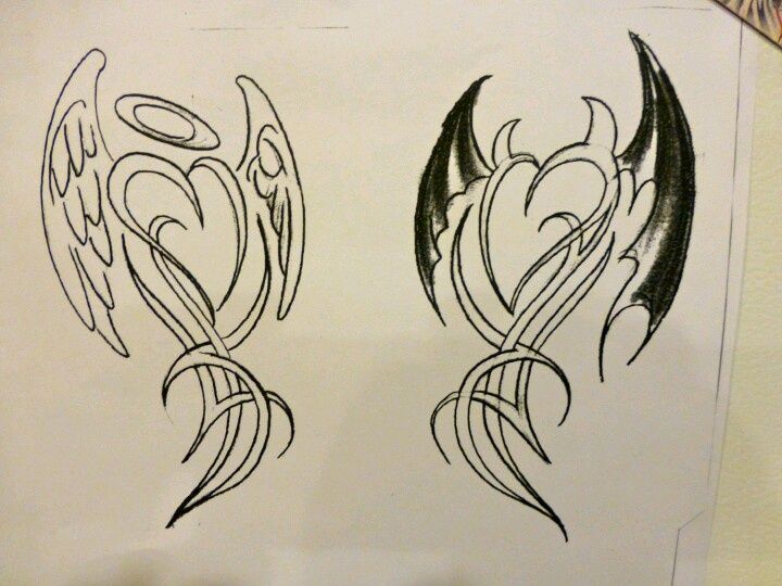 Half Angel Half Devil Tattoo Designs (99)