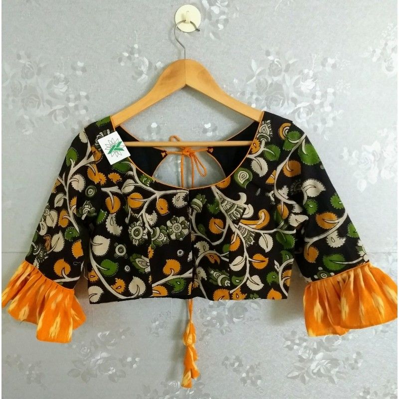 Kalamkari Saree Work Blouse Designs (126)