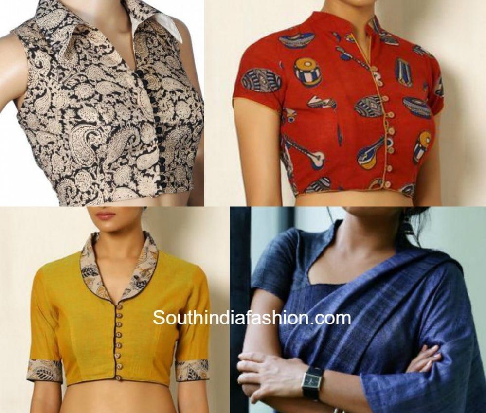 Kalamkari Saree Work Blouse Designs (38)