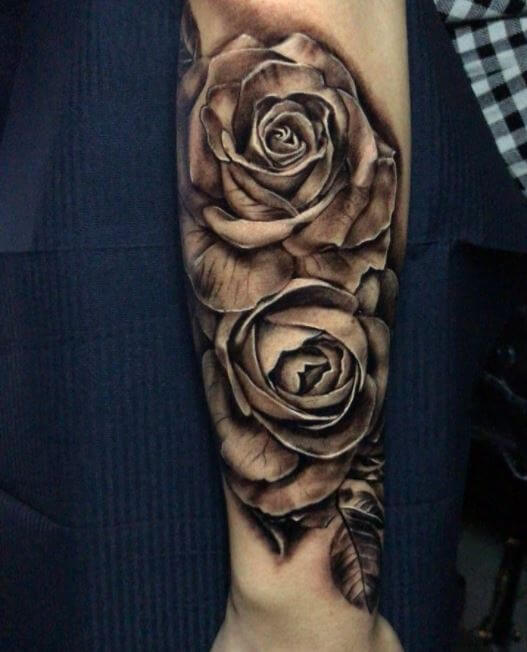 Rose Tattoo On Forearm