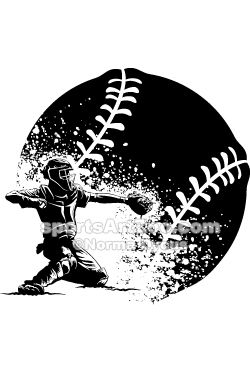 Baseball Tattoo Player Cross Bat (133)