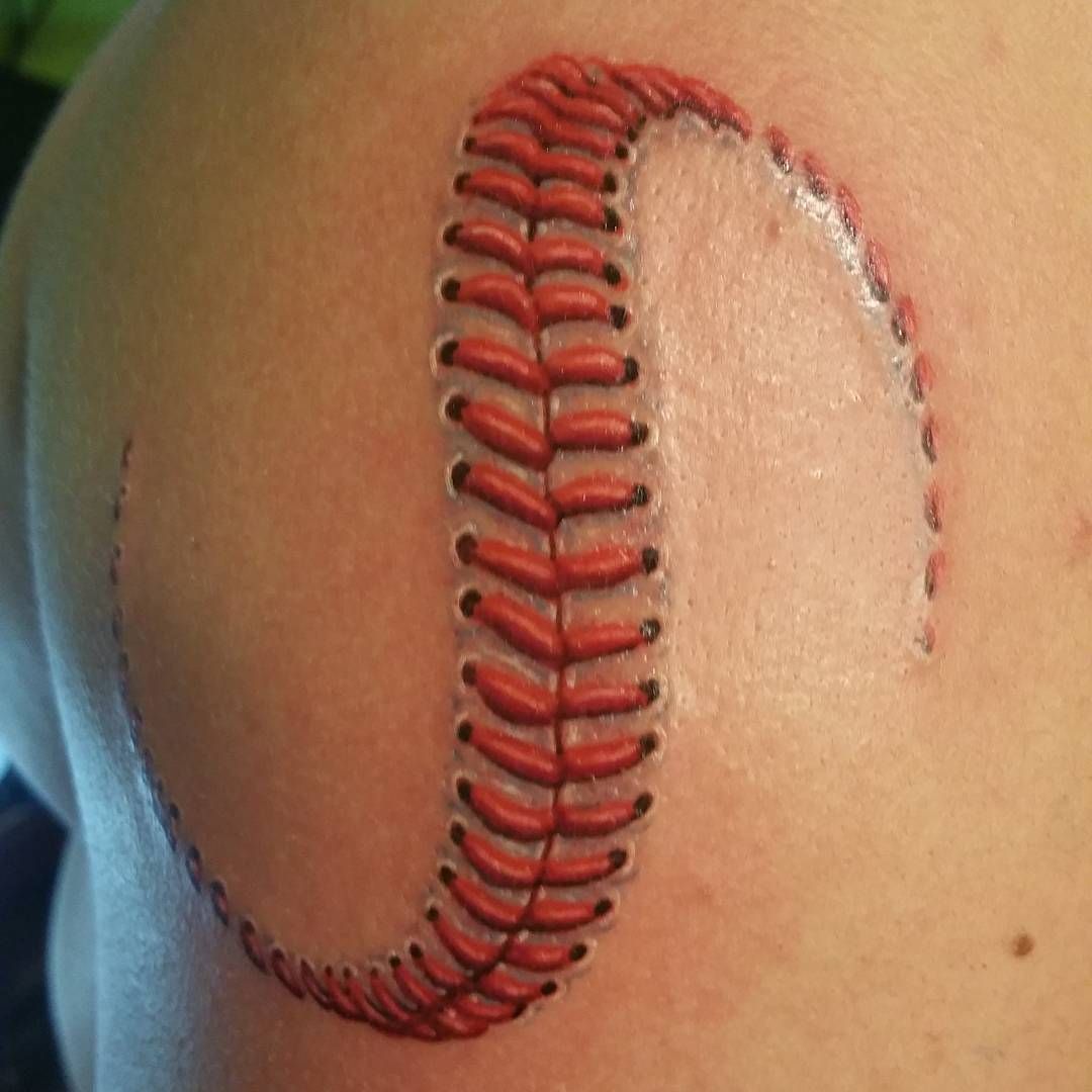 Baseball Tattoo Player Cross Bat (165)