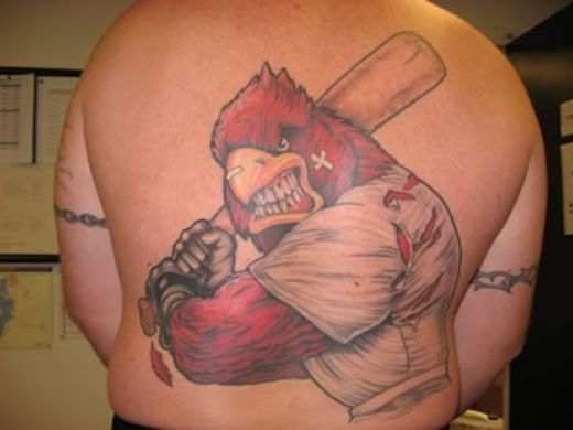 Baseball Tattoo Player Cross Bat (211)