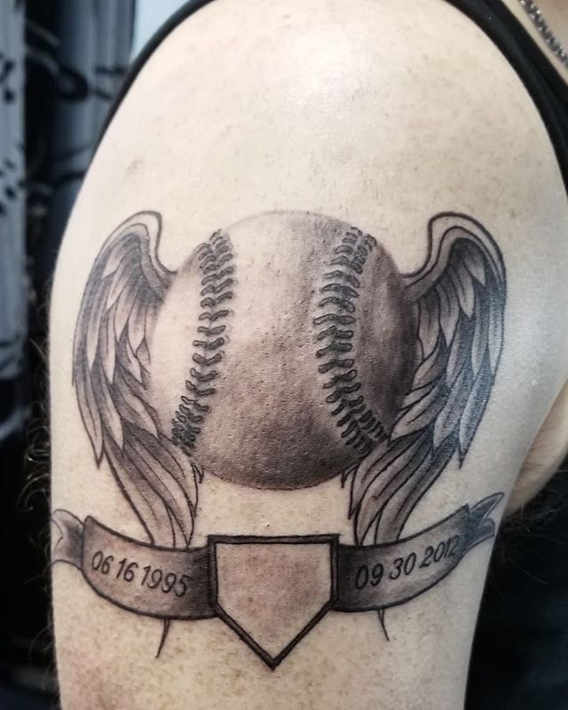 Baseball Tattoo Player Cross Bat (33)