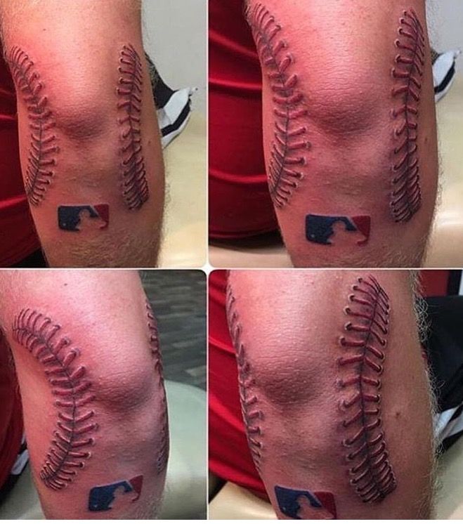 Baseball Tattoo Player Cross Bat (39)