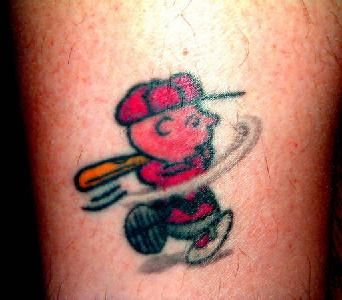 Baseball Tattoo Player Cross Bat (7)
