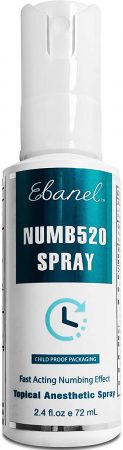 Ebanel 5% Lidocaine Spray Maximum Strength, 2.4 Fl Oz Numbing Spray