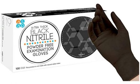 ASAP Black Nitrile Powder Free Examination Gloves