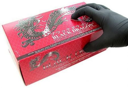 Black Dragon Powder Free Black Latex Gloves