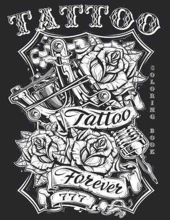 Tattoo Coloring Book 50 ART Designs Tattoo Stress Relief Coloring Book For Grown Ups