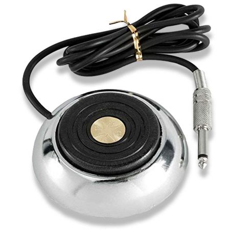 SOTICA Tattoo Foot Pedal Switch Round Stainless Steel Tattoo Machine Foot Pedal