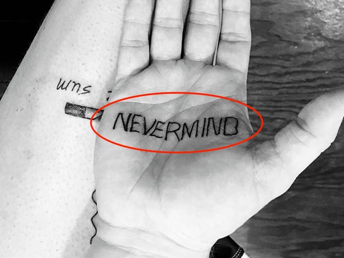 5 Nevermind Tattoo On Hand