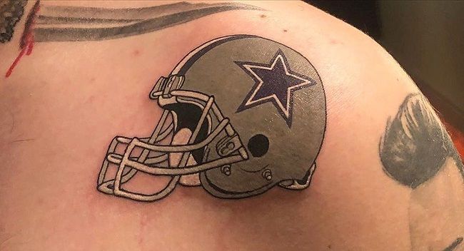53 Post Malone Dallas Cowboys Helmet Tattoo