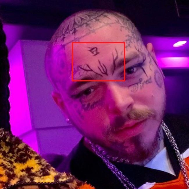 54 Post Malone Forehead Tattoo