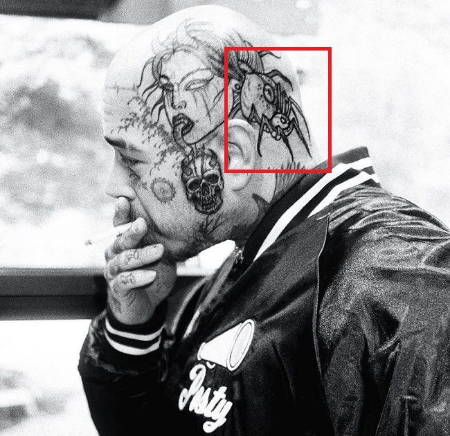 65 Post Malone Tattoo Left Head