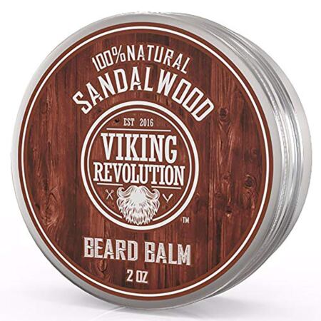 Beard Balm With Sandalwood Scent And Argan & Jojoba Oils Leave In Conditioner Wax For Men By Viking Revolution (1 Pack)