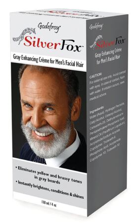 Godefroy Silver Fox Men's Silver And Gray Beard Brightener For Caucasian Hair Types, 3 Fluid Ounce