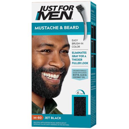 Just For Men Mustache & Beard, And Beard Coloring For Gray Hair Along With Brush Including