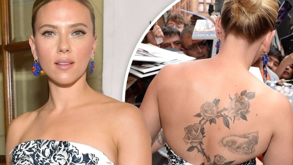 Rose Vine Tattoo On Scarlett Johansson