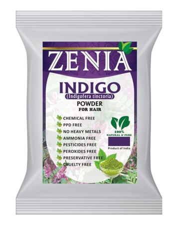 Zenia Indigo Powder (Indigofera Tinctoria) Hair, Beard Dye Color 200 Grams