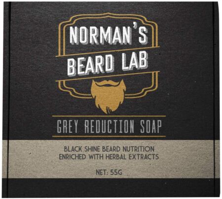 The Official Brand, Norman's Beard Lab, Grey Reduction Soap, Black Shine Beard Nutrition
