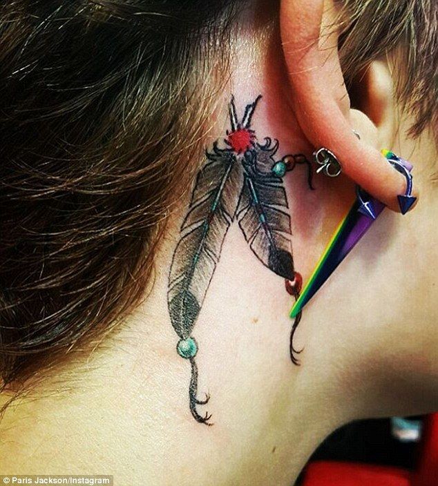 Paris Jackson Tattoos Feather