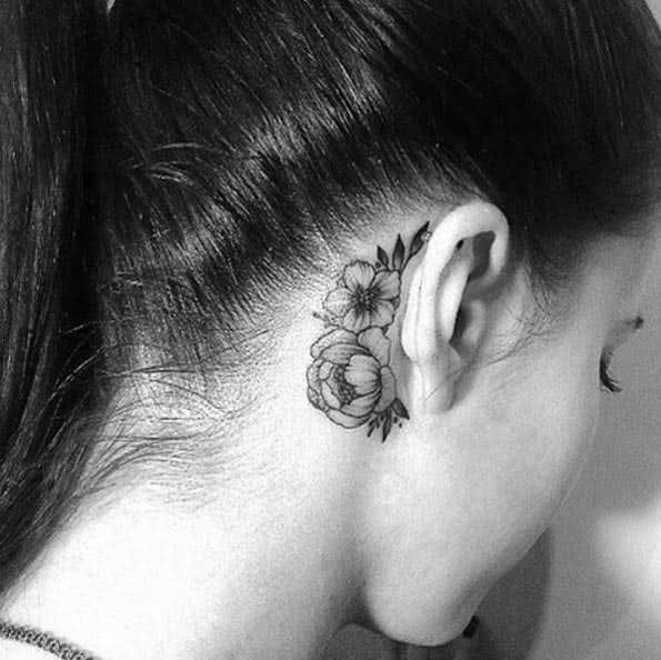 Behind The Ear Tattoos Designs 21