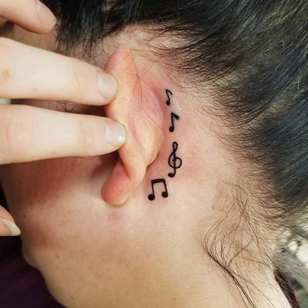 Behind The Ear Tattoos Designs 23