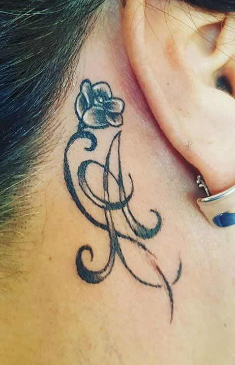 Behind The Ear Tattoos Designs 27