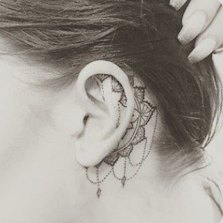 Behind The Ear Tattoos Designs 53