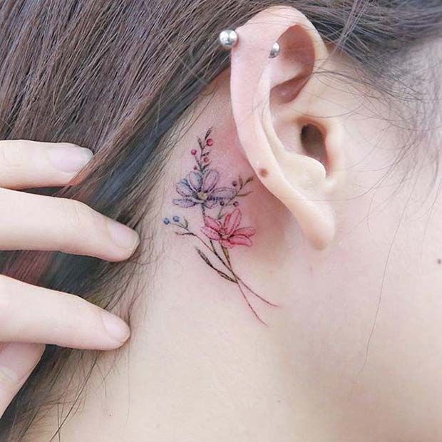 Behind The Ear Tattoos Designs 60