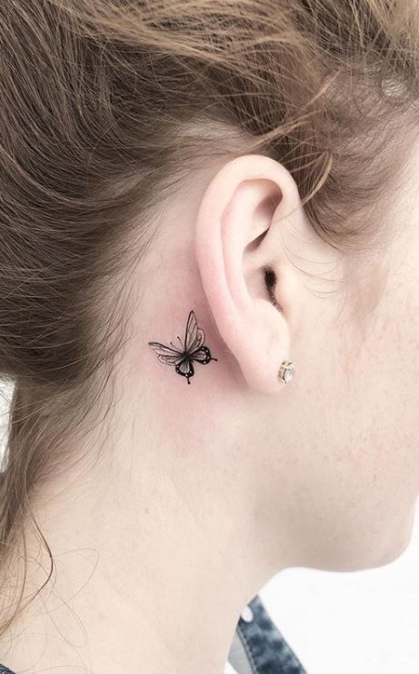 Behind The Ear Tattoos Designs 69