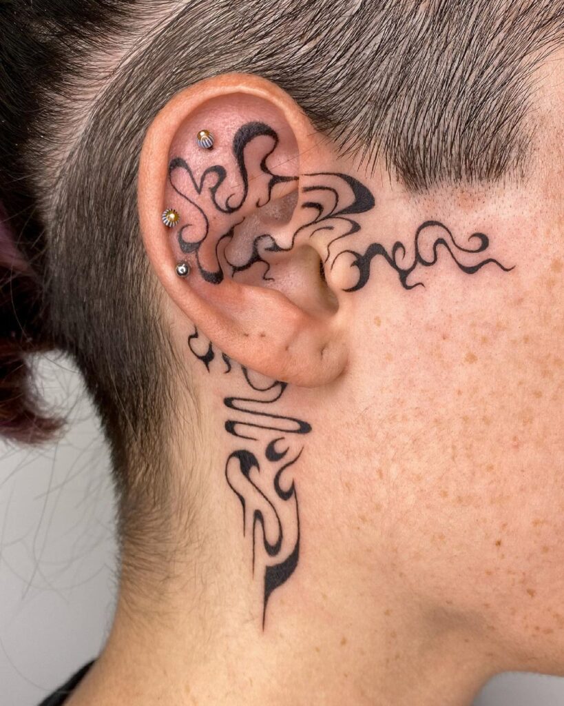 Behind The Ear Tattoo 111