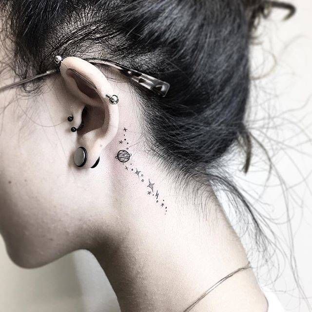 Behind The Ear Tattoo 15