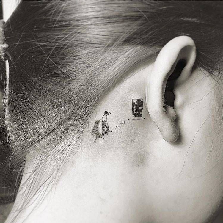 Behind The Ear Tattoo 65