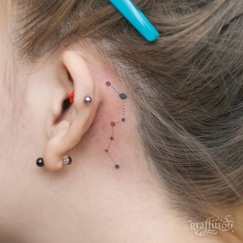 Behind The Ear Tattoo 69