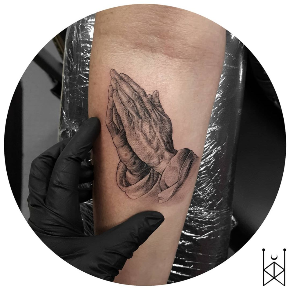 250+ Impressive Praying Hands Tattoo Designs with Meanings (2023) -  TattoosBoyGirl