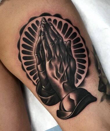 250+ Impressive Praying Hands Tattoo Designs with Meanings (2022 ...