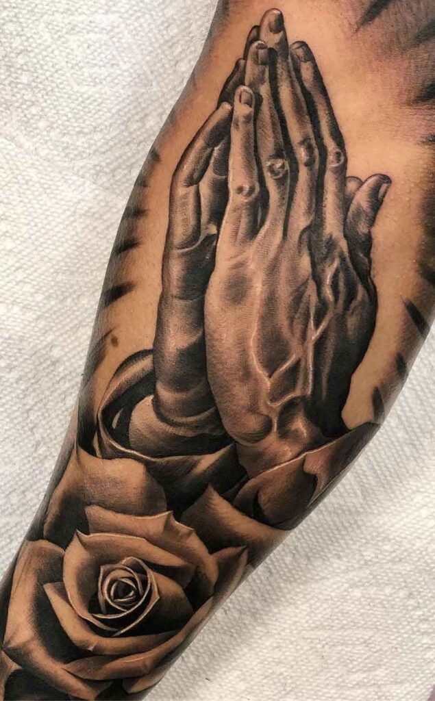 Praying Hand Tattoos 75