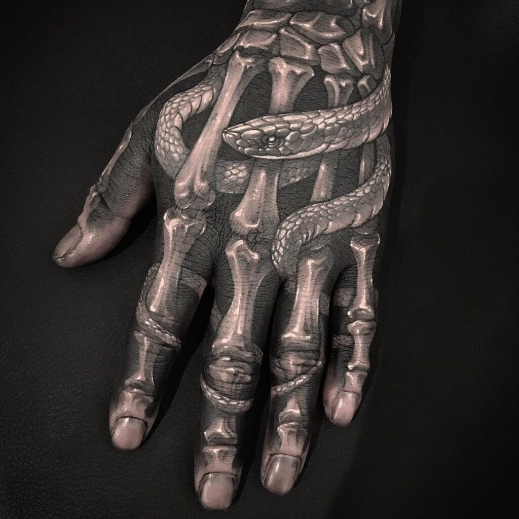 Skeleton Hand Tattoos 37