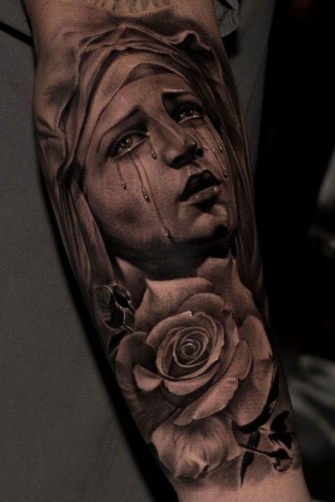 Virgin Mary Tattoos 15
