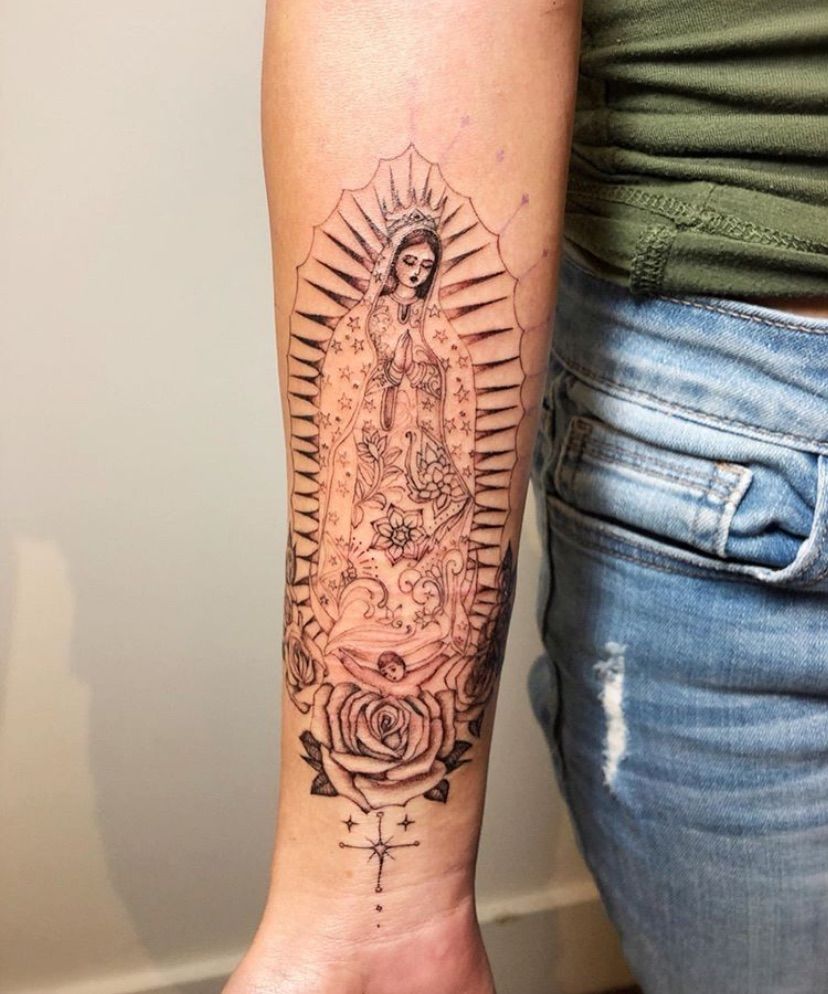 Virgin Mary Tattoos 16