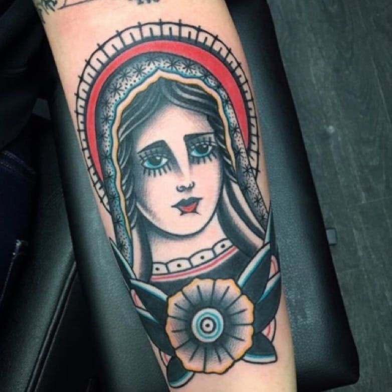 Virgin Mary Tattoos 32