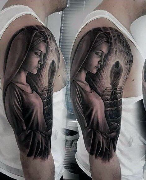 Virgin Mary Tattoos 33