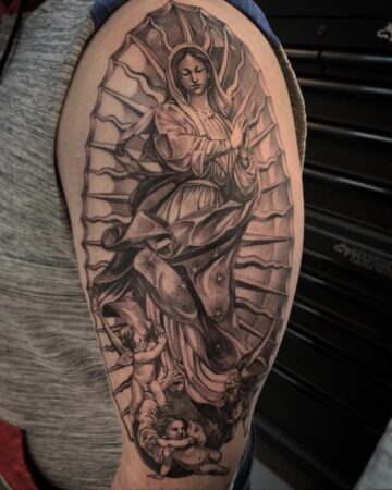 165+ Spectacular Virgin Mary Tattoos With Meaning (2022) - TattoosBoyGirl