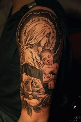 Virgin Mary Tattoos 50
