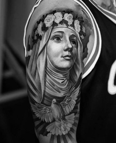 Virgin Mary Tattoos 51