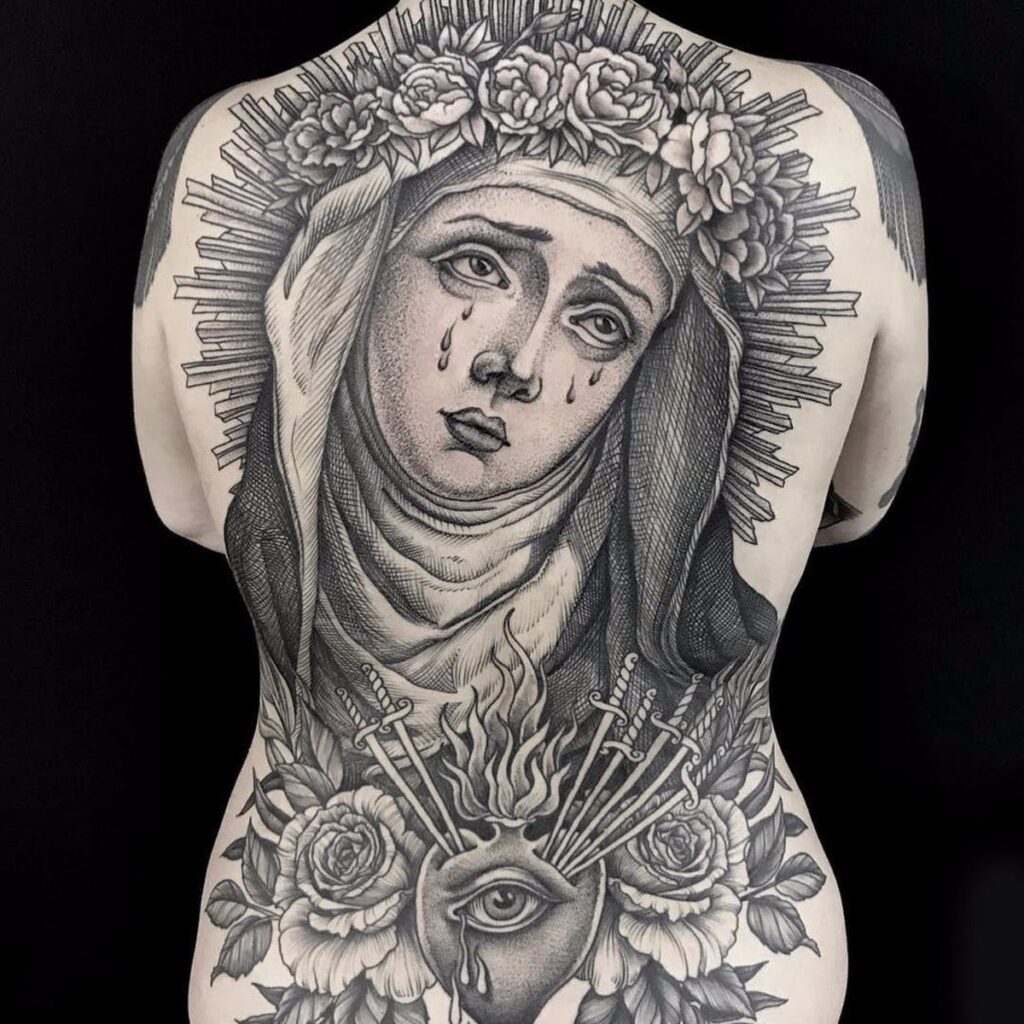 Virgin Mary Tattoos 77