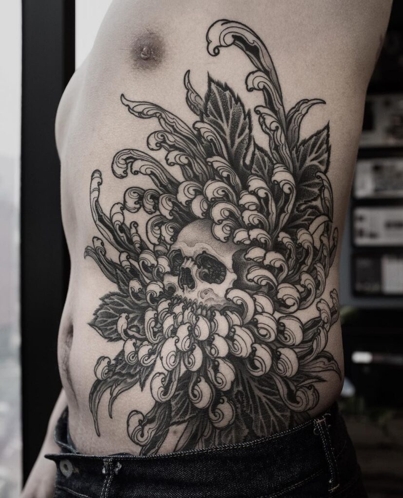 Chrysanthemum Tattoo 17